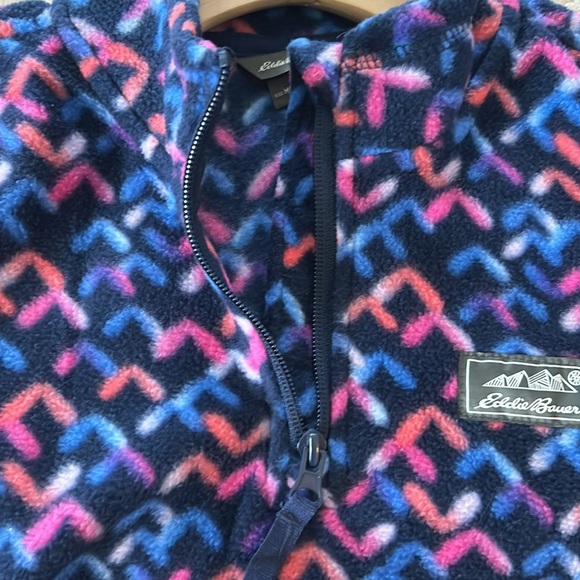 Eddie Bauer Kids Quest Print 1/4 Zip Fleece Pullover Sz M/10-12 w MEASUREMENTS! - Picture 13 of 14